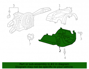 The steering column frame, lower part of the Audi E-Tron 19-23, black, scratches