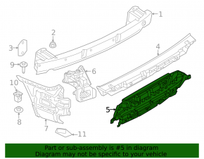 Rear Bumper Bracket, Central, BMW 7 Series G70 2023-2025 With M Sport Trim, Bumper Support, Without 760i xDrive, Bumper Support