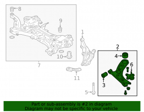 Lower front left control arm Hyundai Kona 18-23