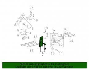 Lexus GX470 03-09 lower right center pillar trim, gray