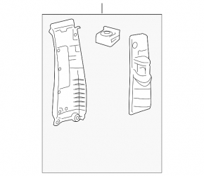 Left center pillar trim, upper belt, Toyota Camry v40
