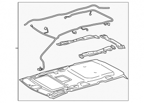 Toyota Sienna 14-20 Ceiling Trim Gray for Sunroof