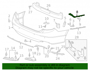Rear bumper mount upper left Honda Accord 18-22