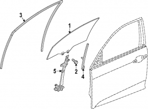 Front left windshield seal for Honda Civic XI FE/FL 22-26