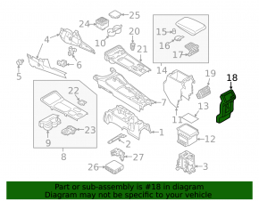 Rear center console trim for Mitsubishi Outlander 19-19