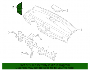 Front panel trim left side Kia Forte 19-24 black