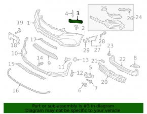 Front bumper mount right Hyundai Santa FE Sport 17-18 rest usa