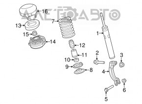 Front right shock absorber cup plug Audi Q8 19-