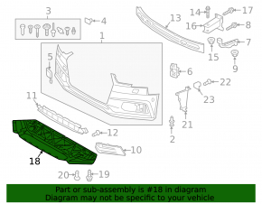 Front bumper guard for Audi A4 B9 17-19 S-Line, cracks, breaks, missing fragments