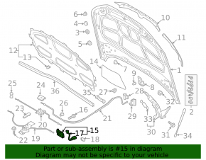 Hood lock right Audi A5 F5 17-