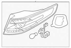 Light outer wing right Kia Optima 14-15 rest