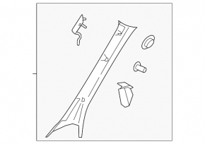 Front pillar trim left Porsche Macan 15 - brown fabric, for cleaning