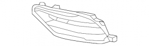 Front bumper grille left Mercedes CLA 17-19 without fog lights, structure