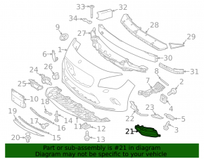 Front bumper grille left Mercedes CLA 17-19 without fog lights, structure