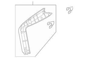 Right tailgate trim for Mercedes GLC 16-22, light gray