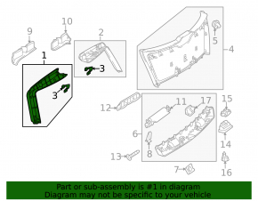 Right tailgate trim for Mercedes GLC 16-22, light gray