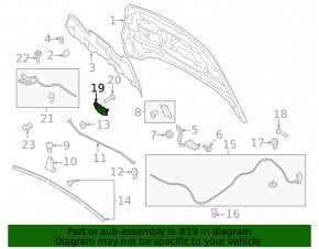 Ford Escape MK3 13-19 hood lock without sensor