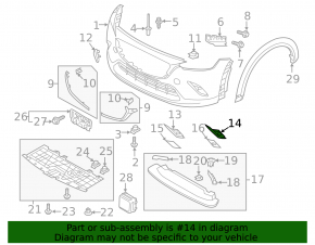 Left fog light bracket for Mazda CX-3 19-21