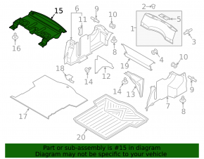 Lincoln MKZ 13-14 Rear Shelf Trim Black Type 2