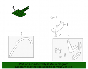 Front left fender molding for Land Rover Range Rover Sport 18-22