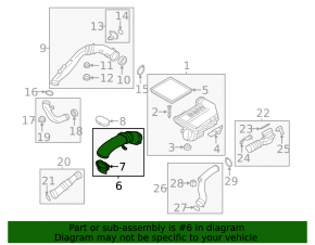 Air duct for filter BMW X5 E70 07-13 3.0
