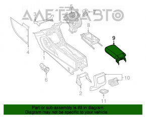 Chrysler 200 15-17 center console armrest leather, black