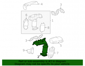 Front exhaust manifold with catalytic converter for Lexus ES300 ES330, with lambda sensor