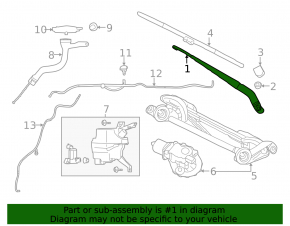 Left wiper arm Nissan Leaf 18-