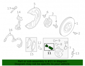 Front left brake caliper bushing for Volvo XC90 16-25