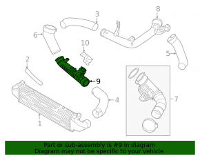 Intercooler pipe left second Volvo XC90 16-22 T5, T6 plastic