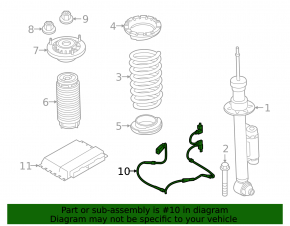 Rear shock absorber wiring right BMW 5 G30 18-23 4.4T