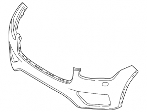 Front bumper bare Volvo XC90 16-16 without headlight washers under park assist