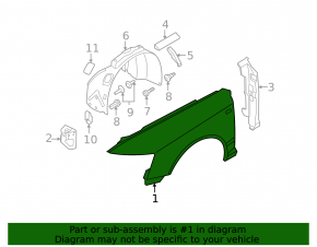 Front right wing Audi A6 06-08