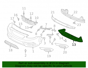 Front bumper mount, central lower, Subaru Legacy 20-22
