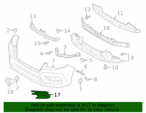 Subaru Ascent 19-26 right front bumper grille with chrome molding, under fog lights