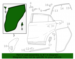 Rear left door seal Toyota Venza 21-