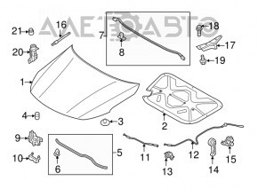 Kia Optima 11-15 hood release cable short