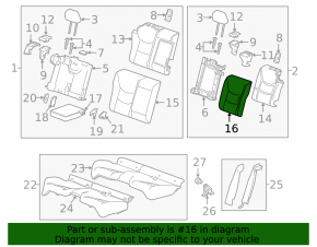 Left rear seat back for Chevrolet Volt 16 - black leather
