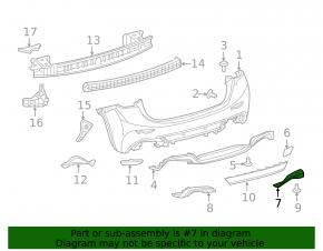 Rear bumper molding right Infiniti QX30 17- S broken mount