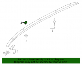 Kia Niro 23 roof rail plug - black, broken mount