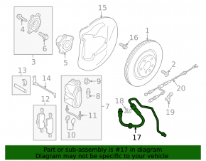Front left brake hose Audi A4 B9 17- for disc 338mm