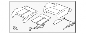 Lower passenger seat trim for Audi A4 B9 17-19, gray leather with perforation, with knee support, dry-cleanable