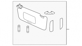 Right visor Subaru Outback 20-23 gray