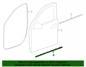 Front left door seal Mercedes GLS-class X166 13-19 lower