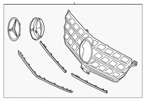 Radiator grill Mercedes W166 ML 12-15 without radar