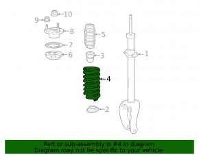 Front left spring Mercedes W167 GLE 350 450 20-23 stiffness white, green