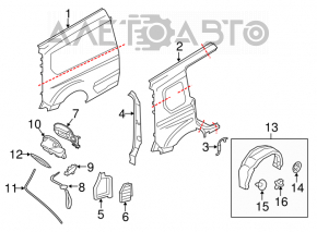 Right ventilation shield for Ford Transit Connect MK2 13-23