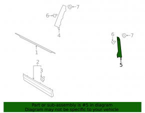 Lincoln MKC 15-19 rear right side door trim