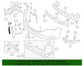 Front bumper molding left Mazda 6 18-21 black