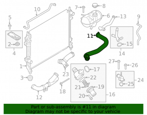 Upper Coolant Hose for Ford Mustang mk6 18-23 2.3T